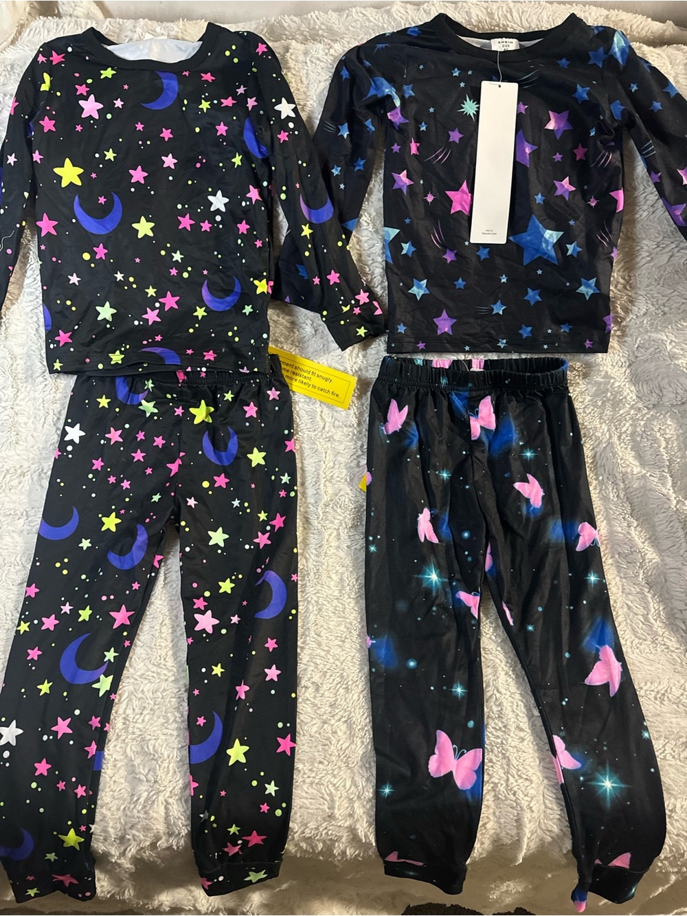 New Balance Black Pajama Sets with Neon Pink, Lime Green & Blue Accents